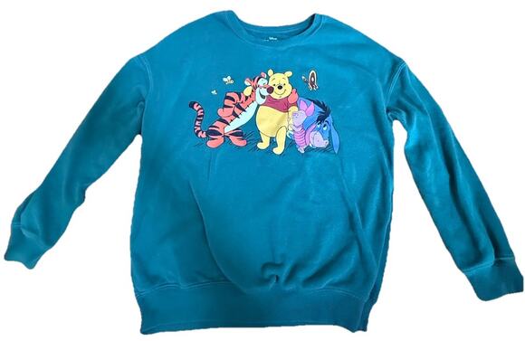 Disney Tops - DISNEY Winnie the Pooh Women’s Green Crewneck Pullover L/S Sweatshirt Size Small